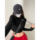 Hooded Crop Top Chic Drawstring Fall Style for Women Hooded Crop Top Chic Drawstring Fall Style for Women