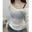 Chic V-Neck Sun Protection Top for Korean Fashion Style Chic V-Neck Sun Protection Top for Korean Fashion Style