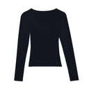 Knit Long Sleeve Blouse Stylish Button Detail Top For Autumn Knit Long Sleeve Blouse Stylish Button Detail Top For Autumn