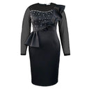 Elegant Mesh Beads Plus-Size Party Dress Sophisticated Glamour Elegant Mesh Beads Plus-Size Party Dress Sophisticated Glamour