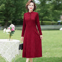 Middle-Aged Jacquard Dress Stylish Autumn Essential Attire Middle-Aged Jacquard Dress Stylish Autumn Essential Attire