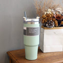 Large Capacity Stainless Steel Thermos Cup with Straw Coffee Cup Large Capacity Stainless Steel Thermos Cup with Straw Coffee Cup