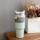 Large Capacity Stainless Steel Thermos Cup With Straw Coffee Large Capacity Stainless Steel Thermos Cup With Straw Coffee