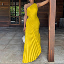 Glossy One-Shoulder African Dress: Stylish Summer Chic Glossy One-Shoulder African Dress: Stylish Summer Chic