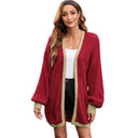 Fashion Drop-Shoulder Long-Sleeve Loose Cardigan Sweater Fashion Drop-Shoulder Long-Sleeve Loose Cardigan Sweater