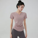 Stretchy Yoga T-shirt Lightweight Fitness Top for Active Women Stretchy Yoga T-shirt Lightweight Fitness Top for Active Women