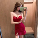 Girl Fishtail Dress Tube Top Trendy Chic Style Summer Girl Fishtail Dress Tube Top Trendy Chic Style Summer