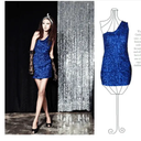 One Shoulder Sequined Party Dress Sparkling Glamour Style One Shoulder Sequined Party Dress Sparkling Glamour Style