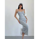 Invisible Fishing Line Summer Sling Dress Sultry Elegance Invisible Fishing Line Summer Sling Dress Sultry Elegance