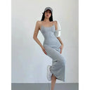 Invisible Fishing Line Summer Sling Dress Sultry Elegance Invisible Fishing Line Summer Sling Dress Sultry Elegance