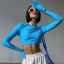 Bright Color Slim Fit Street Style T-shirt Trendy Women's Top Bright Color Slim Fit Street Style T-shirt Trendy Women's Top