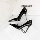Cut Out High Heels Trendy Patent Leather Shoes for Women Cut Out High Heels Trendy Patent Leather Shoes for Women