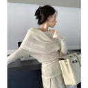 Off-the-Shoulder Autumn Pure Sweater Chic Women's Fashion Off-the-Shoulder Autumn Pure Sweater Chic Women's Fashion