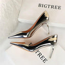 Bright Leather High Heels European Style Shoes Elegant Glamorous Bright Leather High Heels European Style Shoes Elegant Glamorous