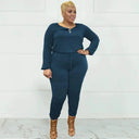 Fall Fashionista Plus Size Romper Jumpsuit Versatile Stylish Fall Fashionista Plus Size Romper Jumpsuit Versatile Stylish