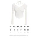 Soft Lace-up T-shirt for Women Stylish Fall Winter Top Soft Lace-up T-shirt for Women Stylish Fall Winter Top