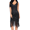 Shimmering Sequin Tassel Dress Glamorous Evening Wear Shimmering Sequin Tassel Dress Glamorous Evening Wear