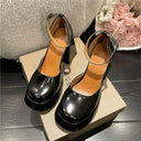 French Retro Hollow High Heels Trendy Chunky Sole Fashion French Retro Hollow High Heels Trendy Chunky Sole Fashion