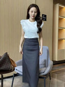 Elegant High Waist Split Skirt Versatile Slimming Essential Elegant High Waist Split Skirt Versatile Slimming Essential