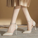 Nude Leather High Heel Strap Shoes Roman Style Chic Appeal Nude Leather High Heel Strap Shoes Roman Style Chic Appeal
