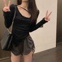 Irregular High Waist T-Shirt Trendy Comfort Modern Style Irregular High Waist T-Shirt Trendy Comfort Modern Style