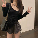 Irregular High Waist T Shirt Trendy Comfort Modern Style Irregular High Waist T Shirt Trendy Comfort Modern Style