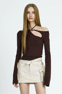 Korean Retro Off-Shoulder Top Autumn Style Essential Korean Retro Off-Shoulder Top Autumn Style Essential