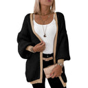 Fashion Drop-Shoulder Long-Sleeve Loose Cardigan Sweater Fashion Drop-Shoulder Long-Sleeve Loose Cardigan Sweater