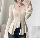 Palace Retro Trumpet Sleeve Cardigan Elegant Fusion Fashion Palace Retro Trumpet Sleeve Cardigan Elegant Fusion Fashion