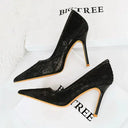 Elegant Lace Up High Heels Chic Hollow Mesh Design Elegant Lace Up High Heels Chic Hollow Mesh Design