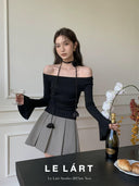 Off-the-Shoulder Slim Sweater Stylish Korean Chic Autumn Essential Off-the-Shoulder Slim Sweater Stylish Korean Chic Autumn Essential