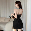 Summer Plaid Halterneck Dress Fashion-Forward A-line Upgrade Summer Plaid Halterneck Dress Fashion-Forward A-line Upgrade