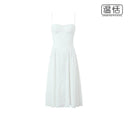 Ruched French Retro Square Collar Steel Ring Suspender Skirt Ruched French Retro Square Collar Steel Ring Suspender Skirt