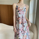 Silk Floral Sling Dress: Elegant French Design for Women Silk Floral Sling Dress: Elegant French Design for Women