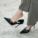 Rivets Buckle Hollow High Heels Chic Women Footwear Rivets Buckle Hollow High Heels Chic Women Footwear