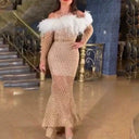 Lady Sequin Wrap Dress Sparkling Gown For Special Events Lady Sequin Wrap Dress Sparkling Gown For Special Events