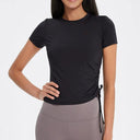 Yoga Exercise Top: Stylish Elastic Fitness Tee for Women Yoga Exercise Top: Stylish Elastic Fitness Tee for Women