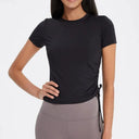 Yoga Exercise Top Elastic Fitness Tee For Women Breathable Yoga Exercise Top Elastic Fitness Tee For Women Breathable