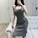 Goddess Night Show Backless Halter Dress Chic Glam Style Goddess Night Show Backless Halter Dress Chic Glam Style