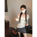 Off Shoulder Long Sleeve T Shirt Urban Elegance Modern Style Off Shoulder Long Sleeve T Shirt Urban Elegance Modern Style