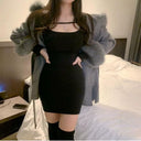 Red Plus Size Square Collar Bodycon Dress Elegant Fashion Red Plus Size Square Collar Bodycon Dress Elegant Fashion