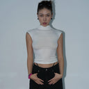 Aolol Millennium Retro Small Flying Sleeves Slimming Top Aolol Millennium Retro Small Flying Sleeves Slimming Top