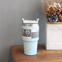 Large Capacity Stainless Steel Thermos Cup With Straw Coffee Large Capacity Stainless Steel Thermos Cup With Straw Coffee