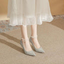 French Gold Ankle-Strap High Heels for Elegant Parties French Gold Ankle-Strap High Heels for Elegant Parties