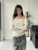 Cozy Chic Slim Off-Shoulder Sweater for Autumn Glam Cozy Chic Slim Off-Shoulder Sweater for Autumn Glam