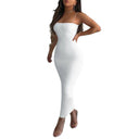 Summer Chic Solid Color Bodycon Dress Elegant Style Fit Summer Chic Solid Color Bodycon Dress Elegant Style Fit