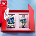 OLEVS Moon Phase Waterproof Couple Watches Stylish Timepieces OLEVS Moon Phase Waterproof Couple Watches Stylish Timepieces