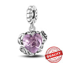 Colorful Heart Murano Glass Charm Sterling Silver Pandora Colorful Heart Murano Glass Charm Sterling Silver Pandora