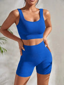 Yoga Set for Women Fitness Seamless Ribbed 2-Piece Yoga Set for Women Fitness Seamless Ribbed 2-Piece