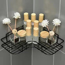 Iron Wall Shelf Organizer for Stylish Bathroom Kitchen Storage Iron Wall Shelf Organizer for Stylish Bathroom Kitchen Storage